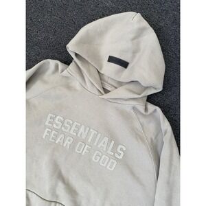 Essentials Fear Of God Fleece Hoodie Tan/Biege Mens Size Large Pullover Hype Y2K